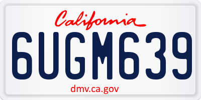CA license plate 6UGM639
