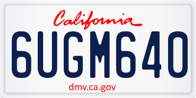 CA license plate 6UGM640