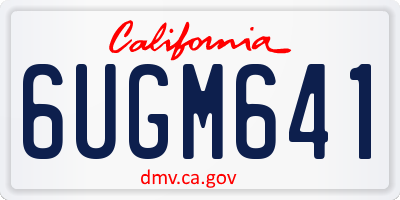 CA license plate 6UGM641