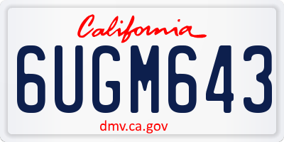 CA license plate 6UGM643