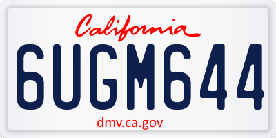 CA license plate 6UGM644