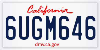 CA license plate 6UGM646