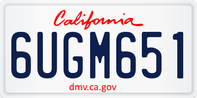 CA license plate 6UGM651