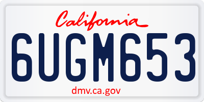CA license plate 6UGM653