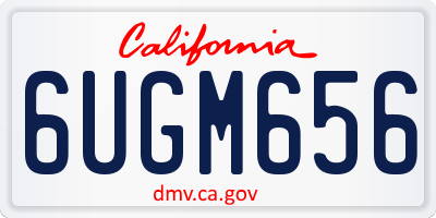 CA license plate 6UGM656