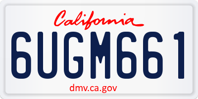 CA license plate 6UGM661