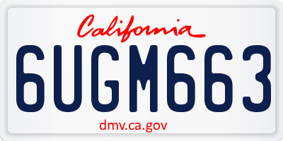 CA license plate 6UGM663