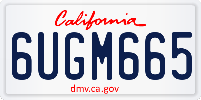 CA license plate 6UGM665