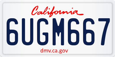 CA license plate 6UGM667