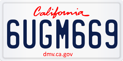 CA license plate 6UGM669
