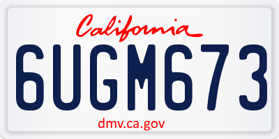 CA license plate 6UGM673
