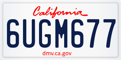 CA license plate 6UGM677