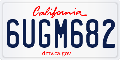 CA license plate 6UGM682