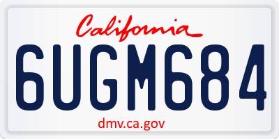 CA license plate 6UGM684
