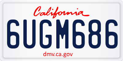 CA license plate 6UGM686