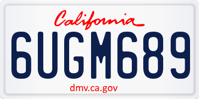 CA license plate 6UGM689