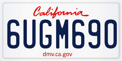 CA license plate 6UGM690