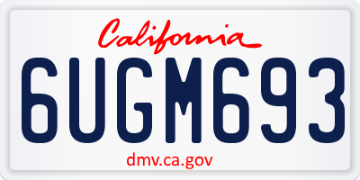 CA license plate 6UGM693