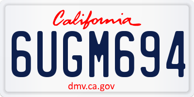 CA license plate 6UGM694