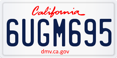 CA license plate 6UGM695