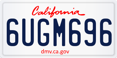 CA license plate 6UGM696