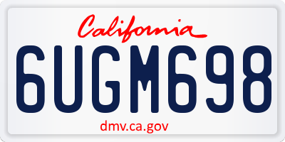 CA license plate 6UGM698