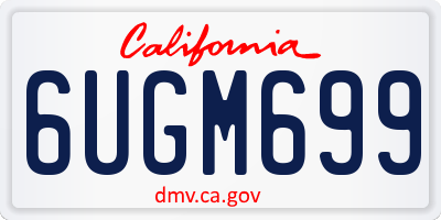 CA license plate 6UGM699