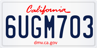 CA license plate 6UGM703