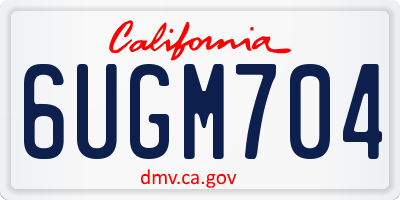 CA license plate 6UGM704