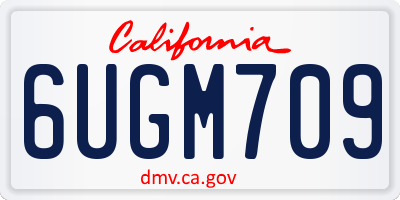 CA license plate 6UGM709