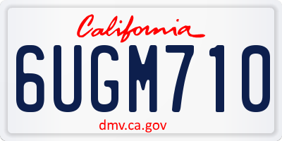 CA license plate 6UGM710