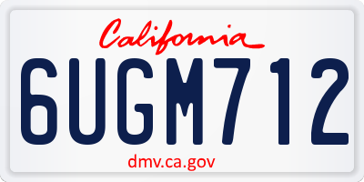 CA license plate 6UGM712