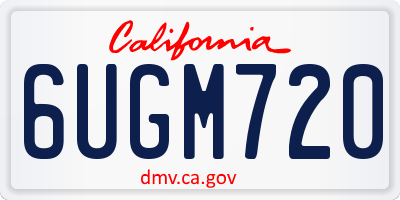 CA license plate 6UGM720