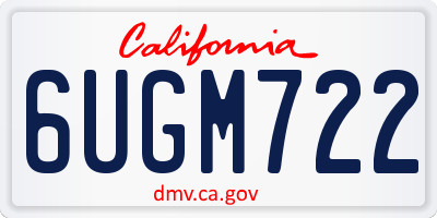 CA license plate 6UGM722