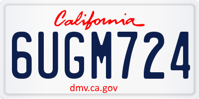 CA license plate 6UGM724