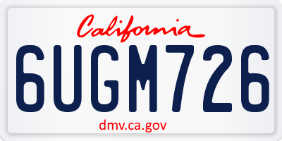 CA license plate 6UGM726