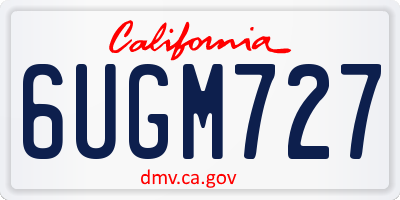CA license plate 6UGM727