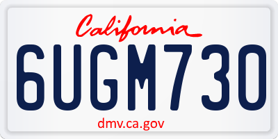 CA license plate 6UGM730