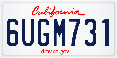 CA license plate 6UGM731
