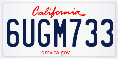 CA license plate 6UGM733