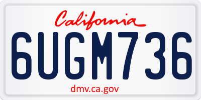 CA license plate 6UGM736