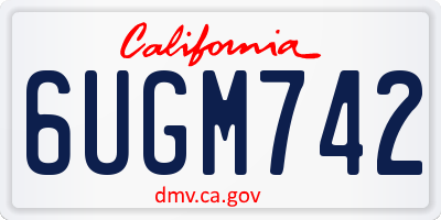 CA license plate 6UGM742