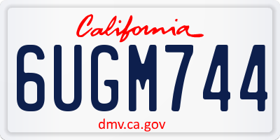 CA license plate 6UGM744
