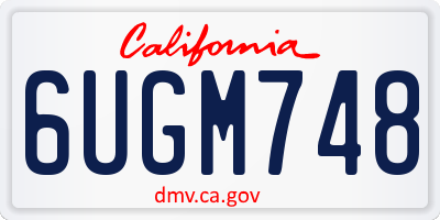 CA license plate 6UGM748