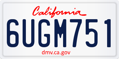 CA license plate 6UGM751