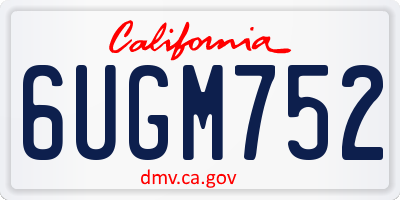 CA license plate 6UGM752