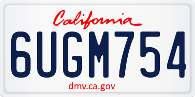 CA license plate 6UGM754