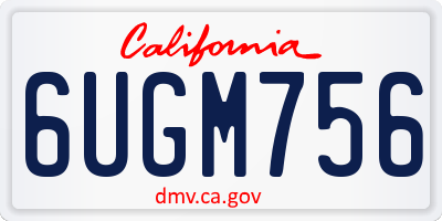 CA license plate 6UGM756