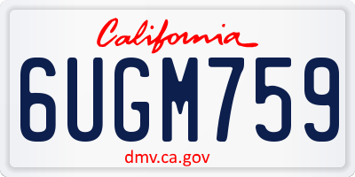 CA license plate 6UGM759
