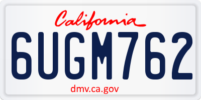 CA license plate 6UGM762